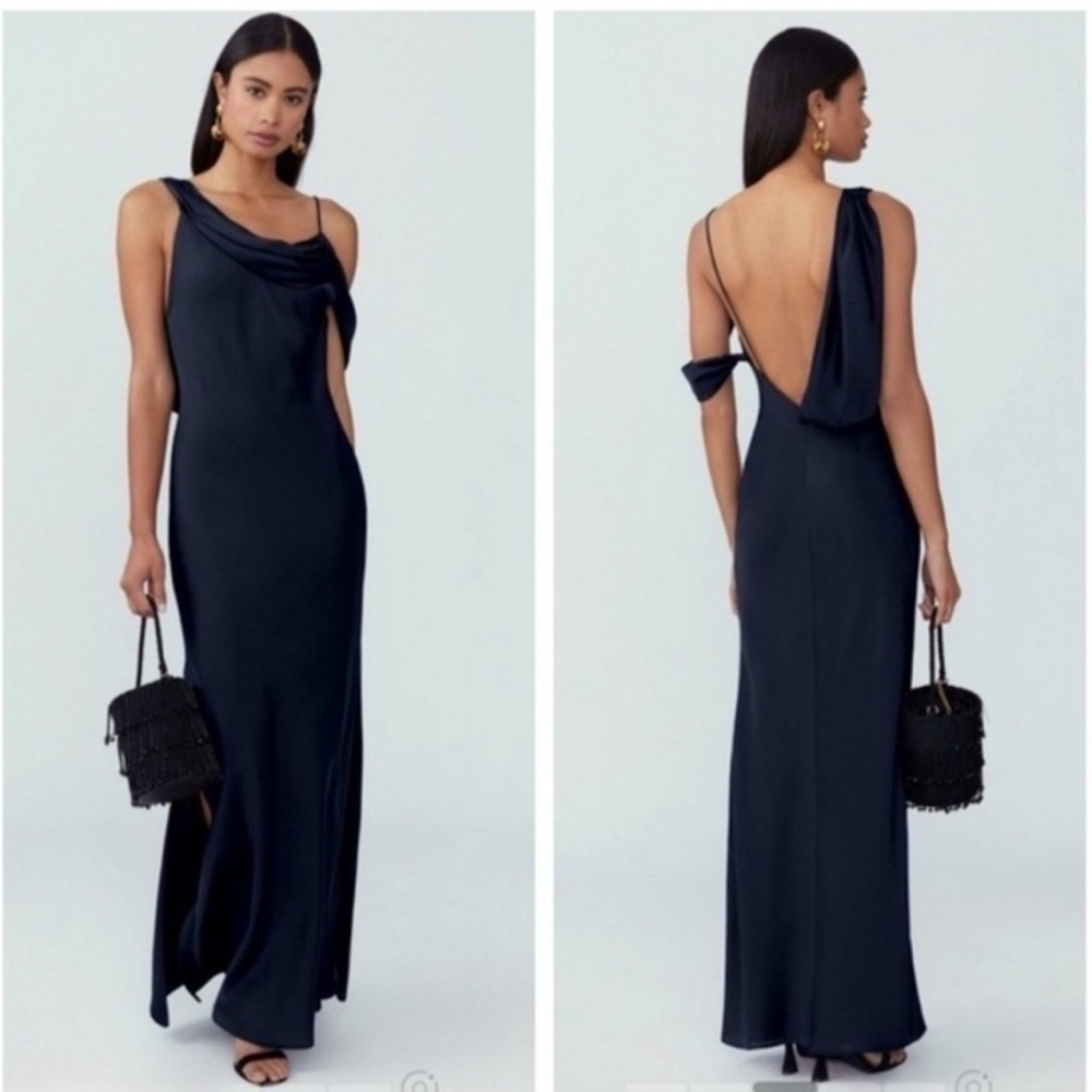 Fame & Partners Francoise Size 6 Satin Effect Maxi Dress